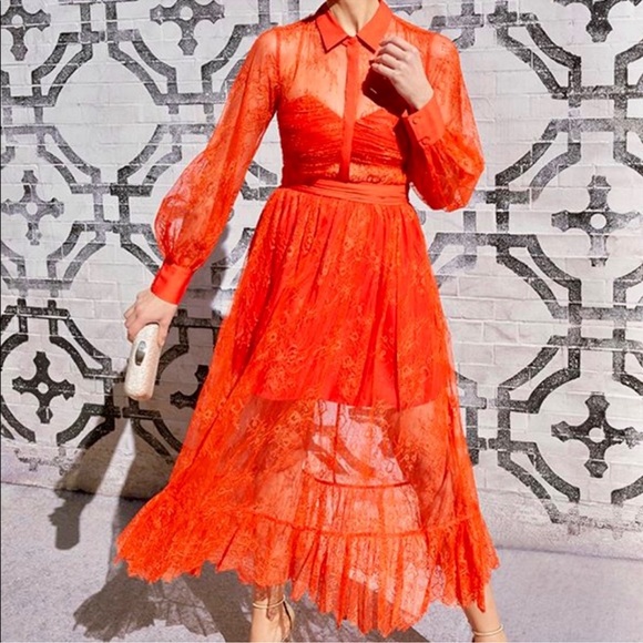 SELF-PORTRAIT Maxi Lace Dress w/ Tags Size: M | US6, UK10 - Picture 15 of 16